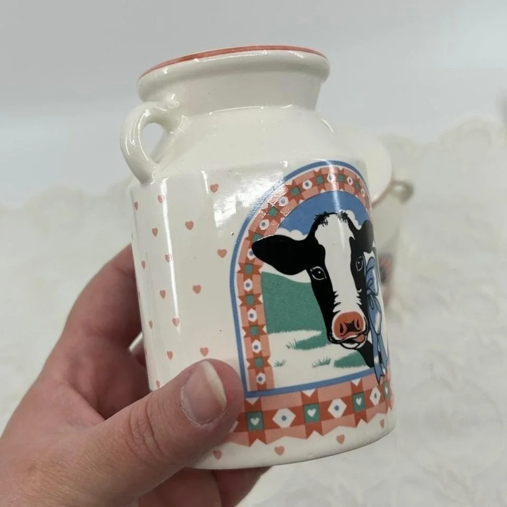 Vintage Japan Cow Shakers Farm Cottage Cow Hearts 80s 90s